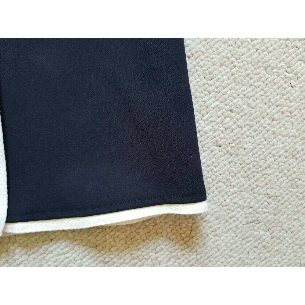 NWOT Womens Skirt-TALBOTS-navyblue/off-white cotton stretch lined A-Line skirt-2 - Picture 3 of 4
